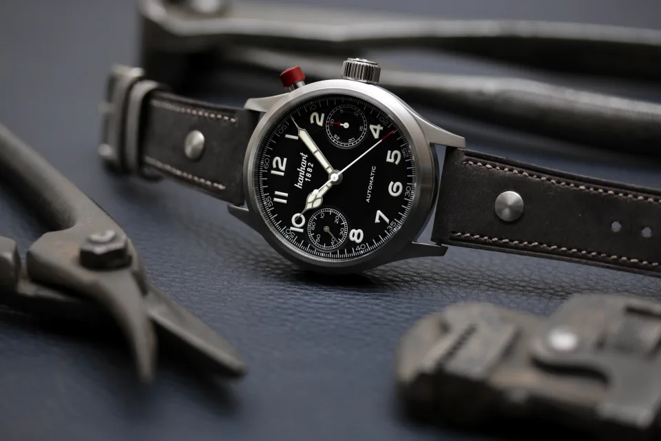 PIONEER MonoScope, black fluted bezel, 45 mm miniatura