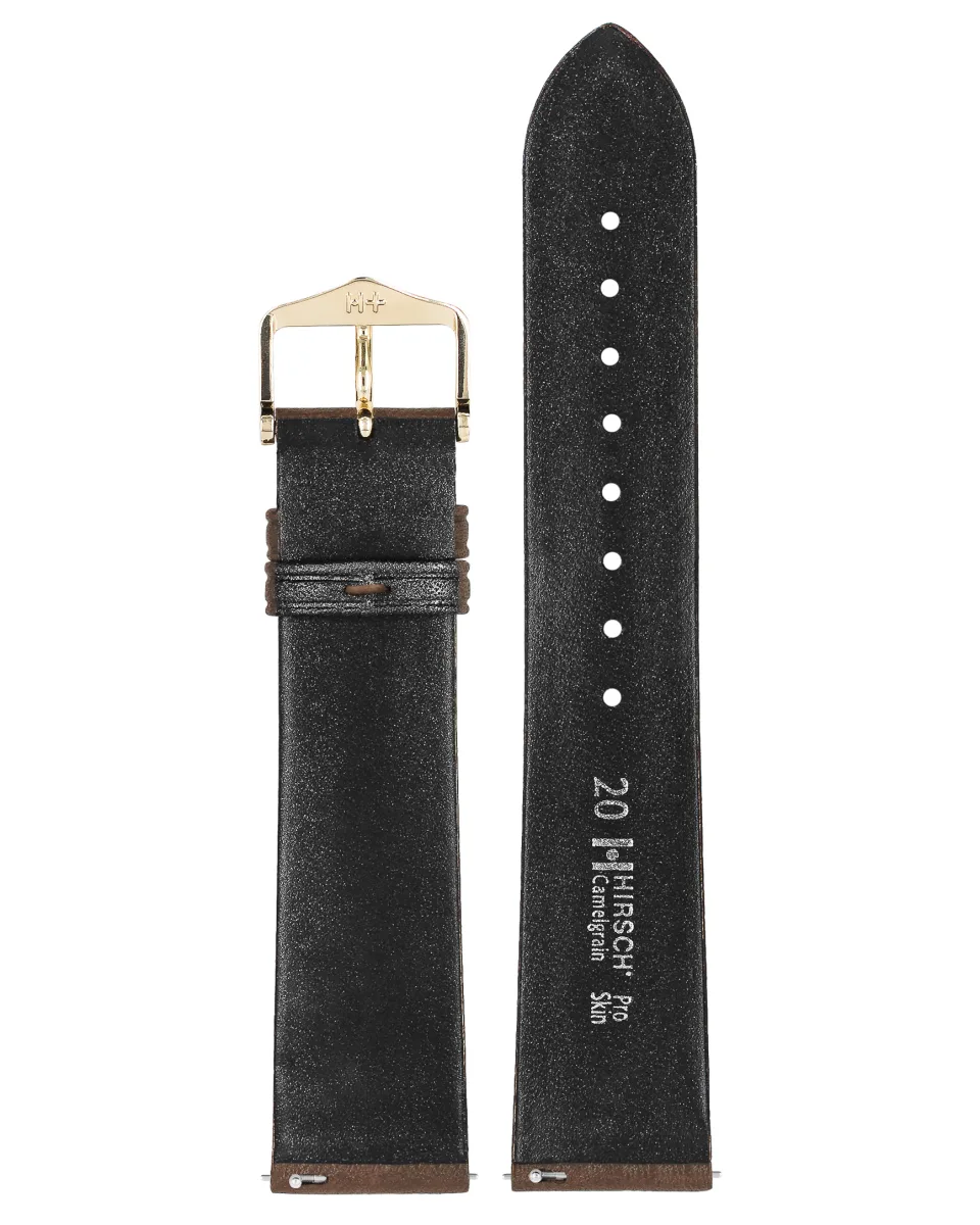Brązowy pasek skórzany 20 mm HIRSCH Camelgrain 01009015-1-20 (L) miniatura