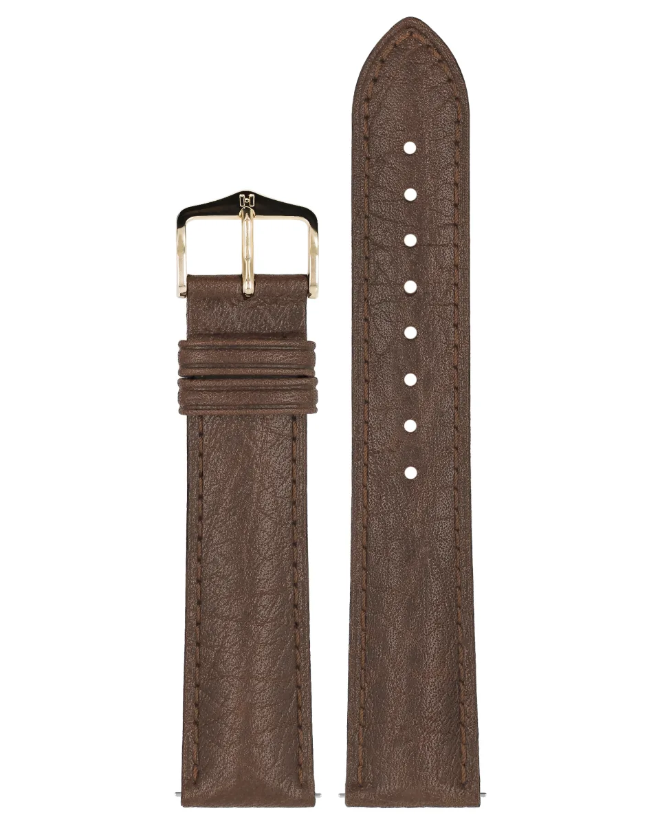 Brązowy pasek skórzany 20 mm HIRSCH Camelgrain 01009015-1-20 (L) miniatura