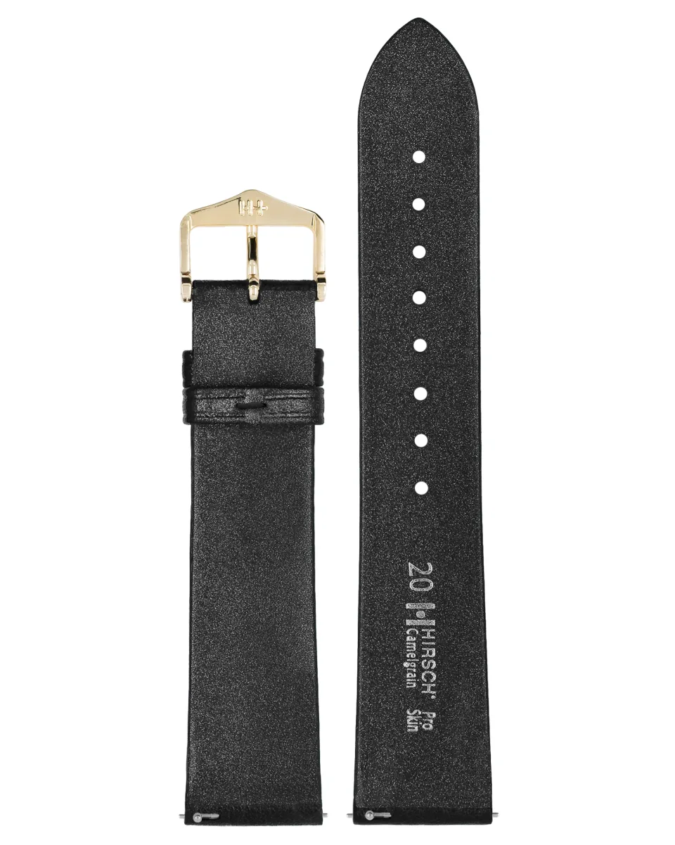Pasek Hirsch Camelgrain Pro Skin Black L 22 mm miniatura