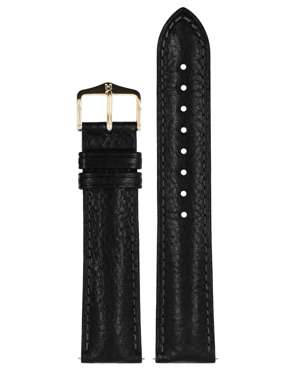 Pasek Hirsch Camelgrain Pro Skin Black L 22 mm miniatura